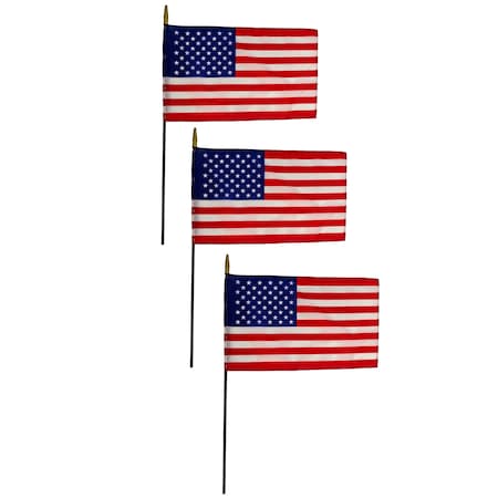 Flagzone Nylon U.S. Classroom Flag, 12in. x 18in., 3PK 1048274